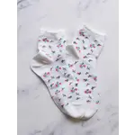 Tiepology Floral Ankle Socks - Ivory