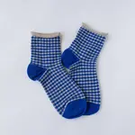 Tiepology Picnic Mid Crew Socks - Oatmeal Blue