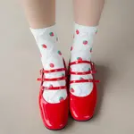Tiepology Strawberry Diamond Shaped Casual Socks - Cream Strawberry