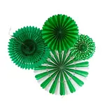 My Mind's Eye Green and White Party Fan Set