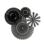 My Mind's Eye Black and White Party Paper Folding Fan Set