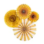 My Mind's Eye Gold and White Party Fan Set