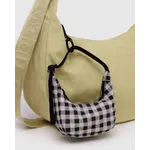 Baggu Crescent Bag Charm - Black and White Gingham