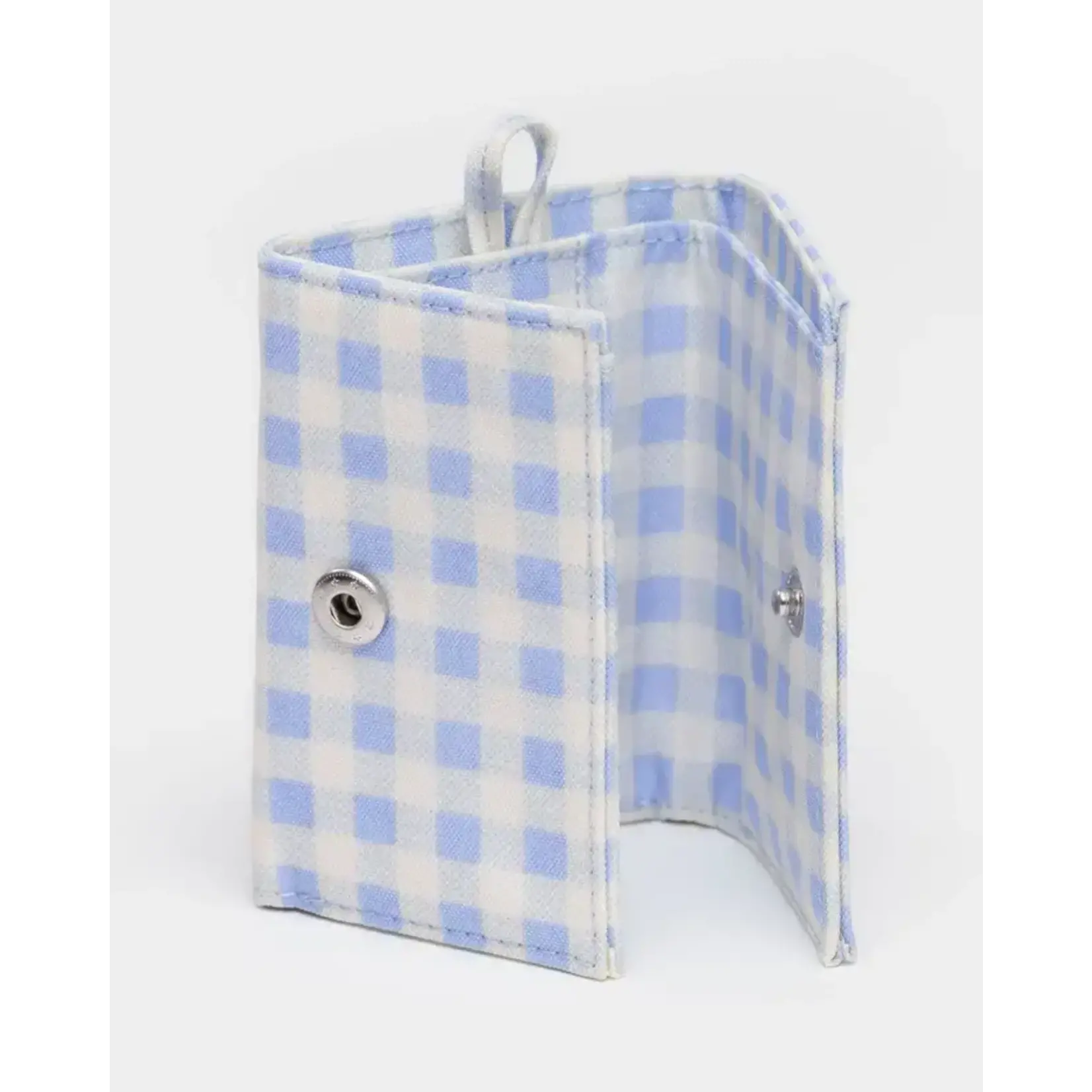 Baggu Snap Wallet - Light Blue Gingham