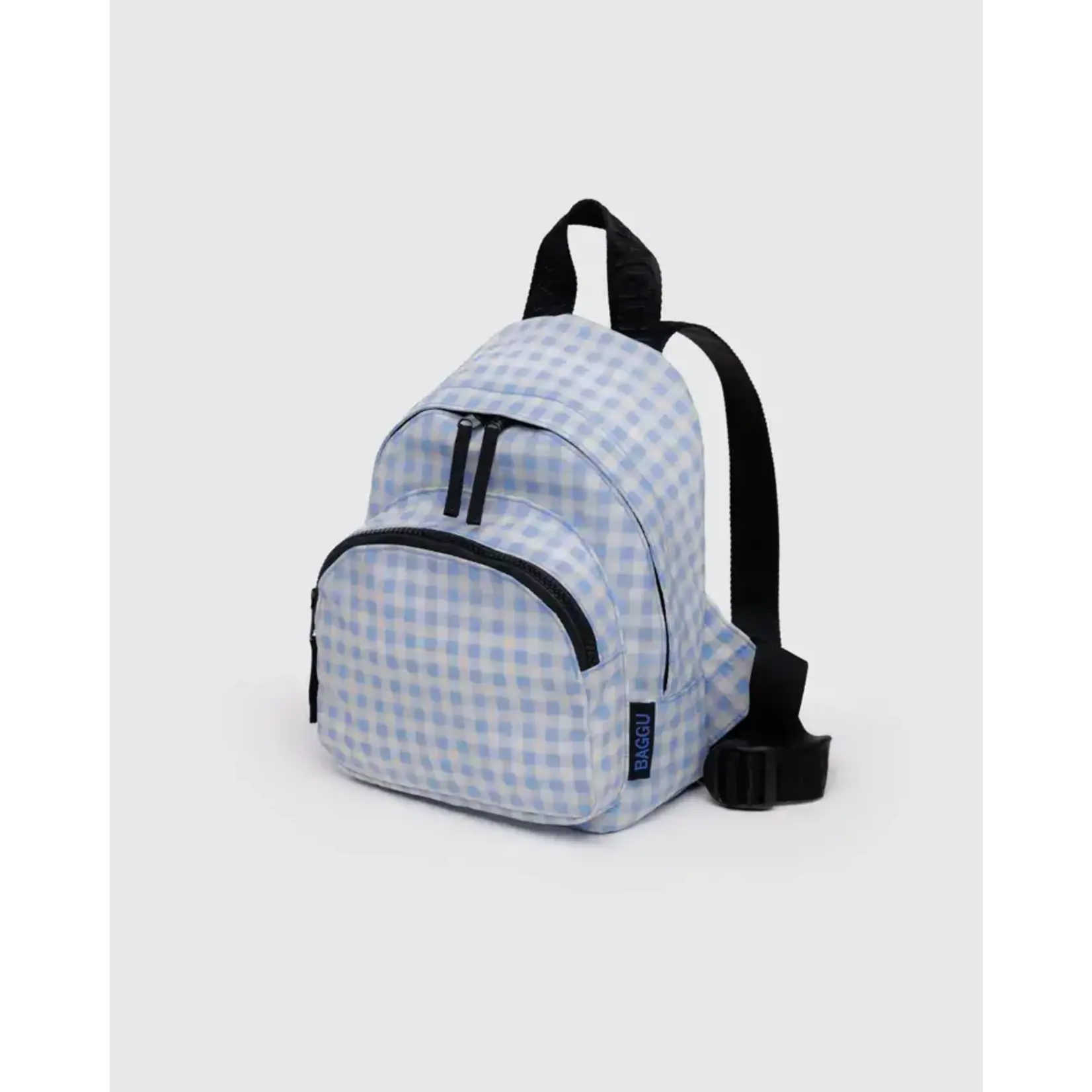 Baggu Mini Nylon Backpack - Light Blue Gingham
