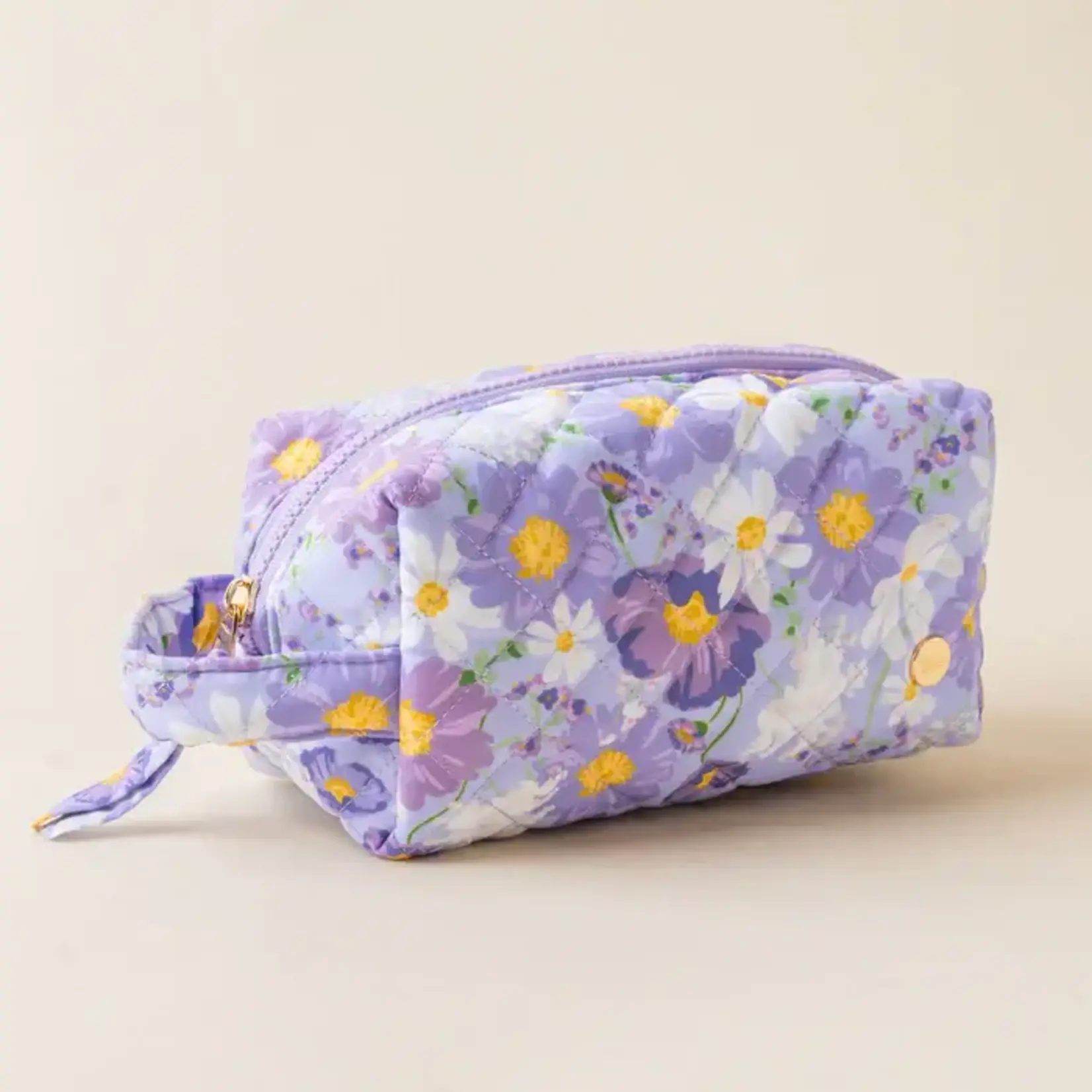 The Darling Effect Quilted Cosmetic Pouch -Bouquet Beauty Purple