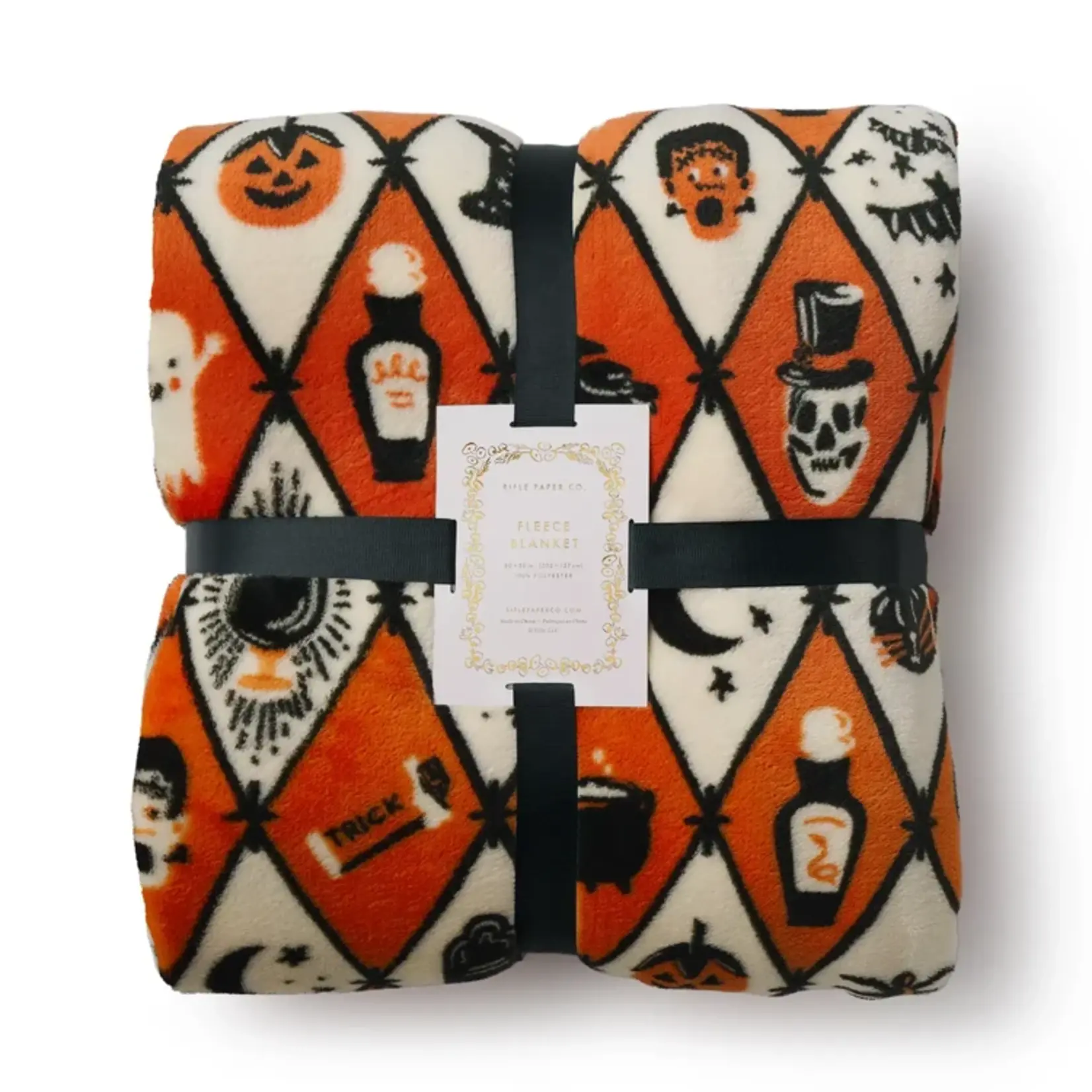 Rifle Paper Co. Halloween Argyle Fleece Blanket