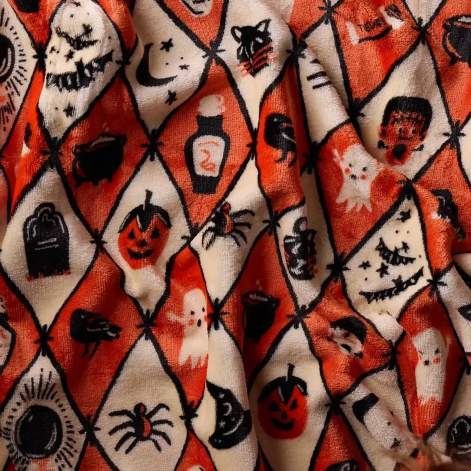 Rifle Paper Co. Halloween Argyle Fleece Blanket