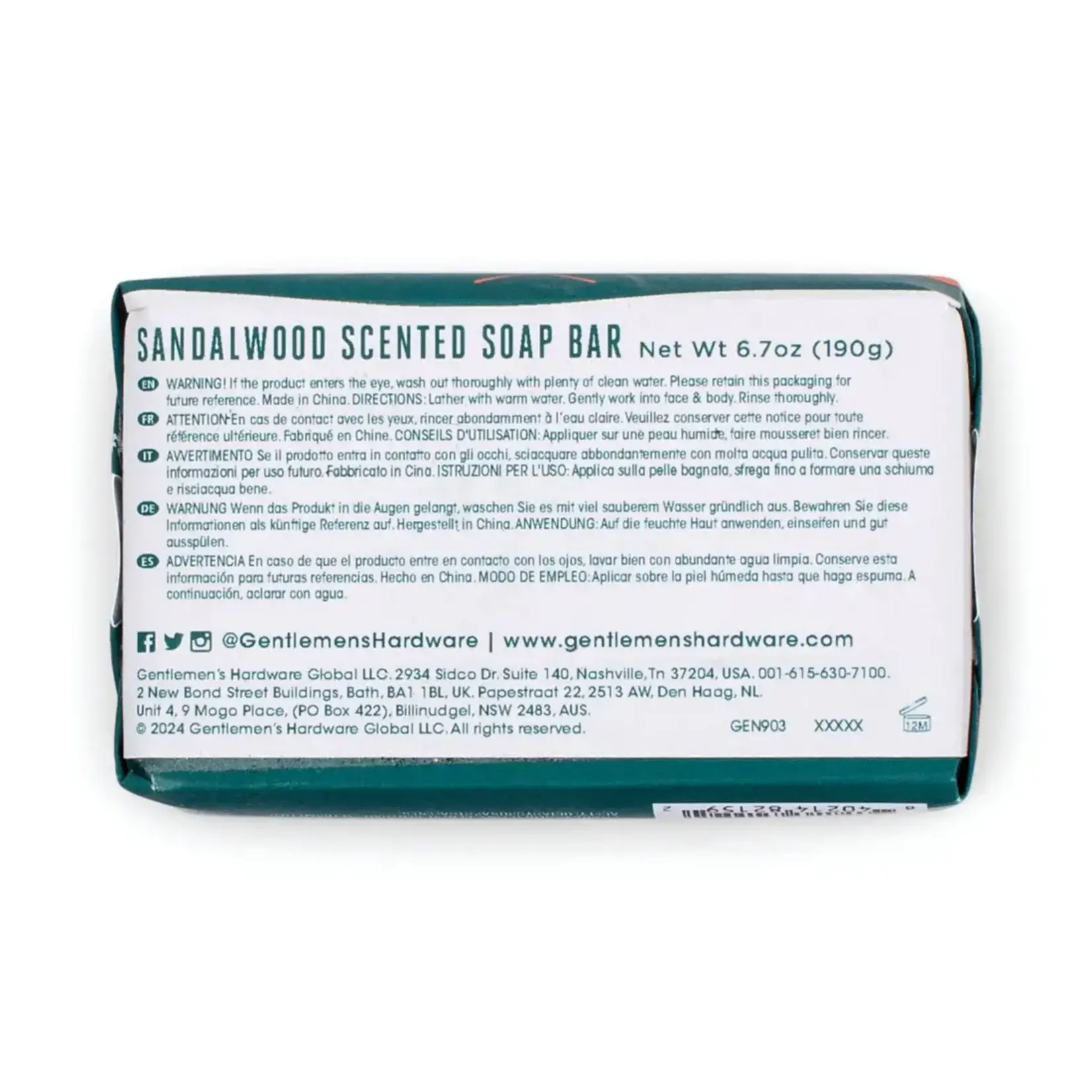 Gentlemen's Hardware Soap - Sandalwood