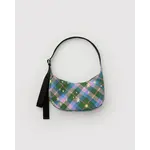 Baggu Small Nylon Crescent Bag - Green Star Plaid