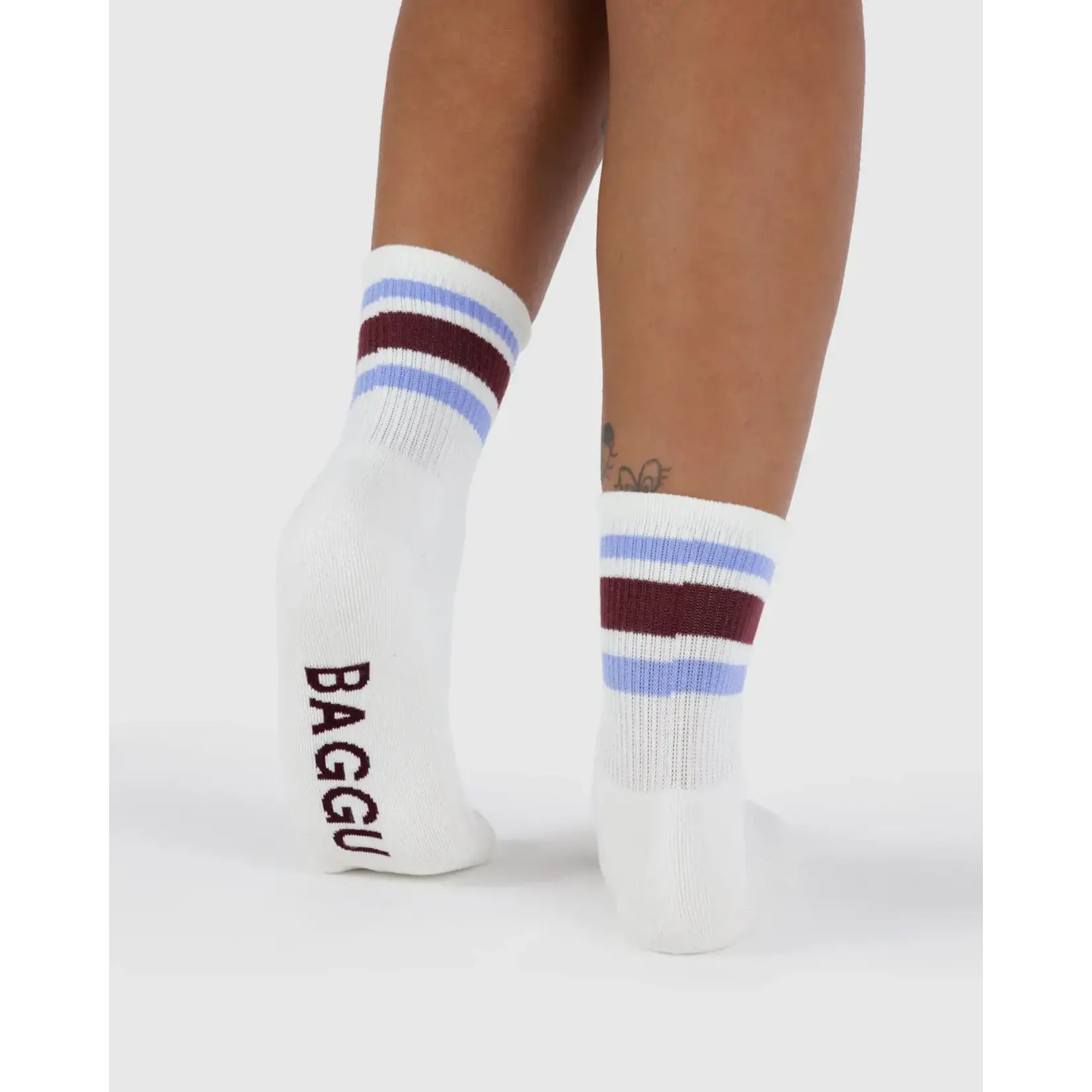 Baggu Ribbed Sock - Ivory Stripe