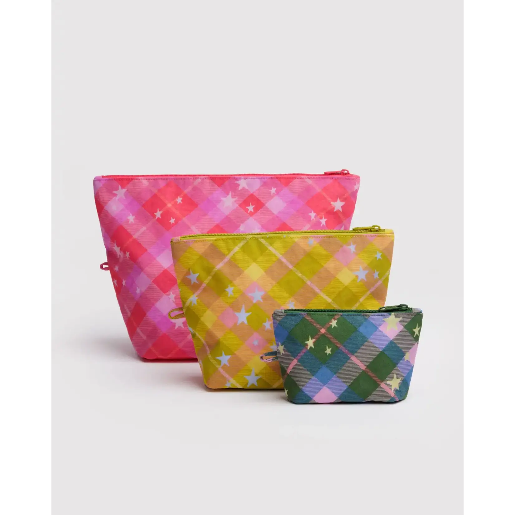 Baggu Go Pouch Set - Star Plaid