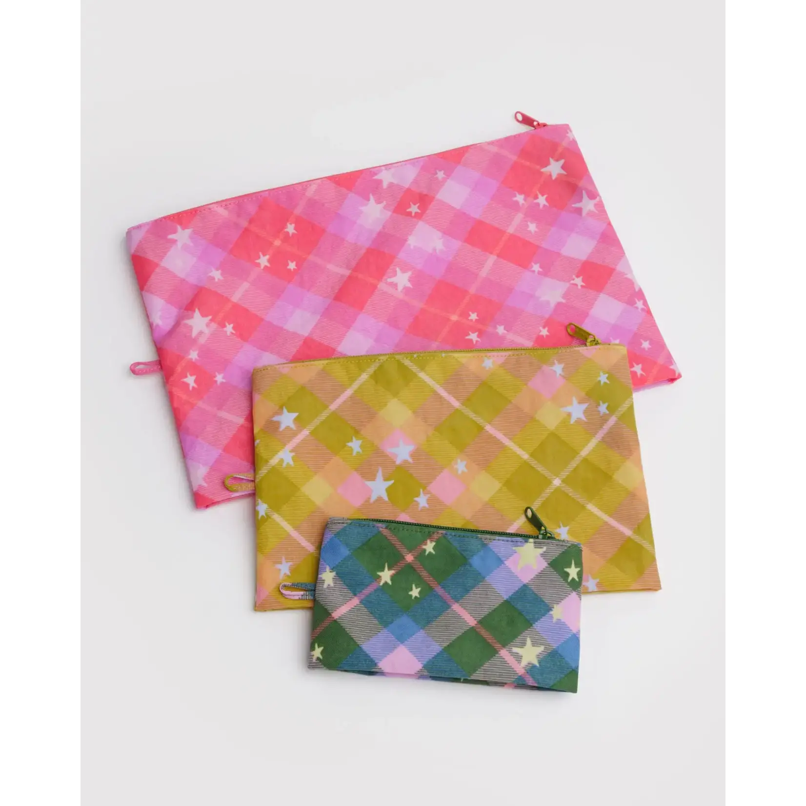 Baggu Go Pouch Set - Star Plaid