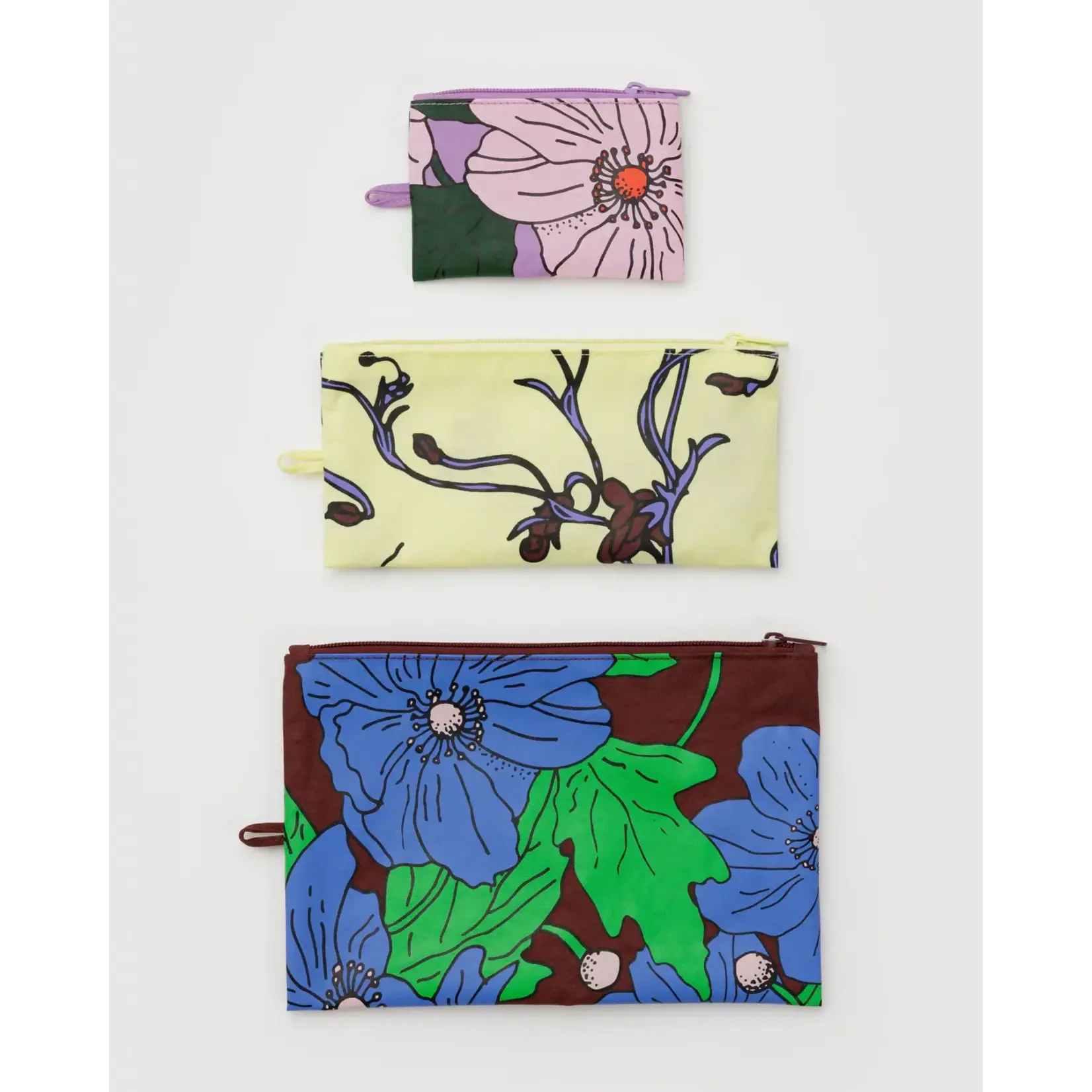 Baggu Flat Pouch Set - Poppy Mix