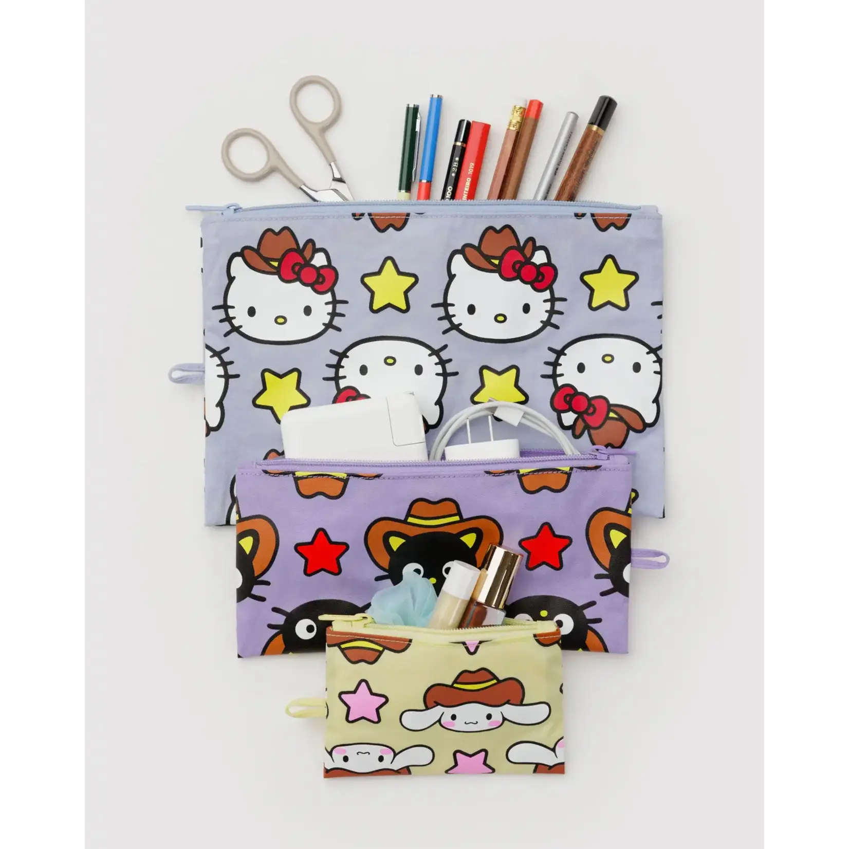 Baggu Flat Pouch Set - Hello Kitty & Friends Western