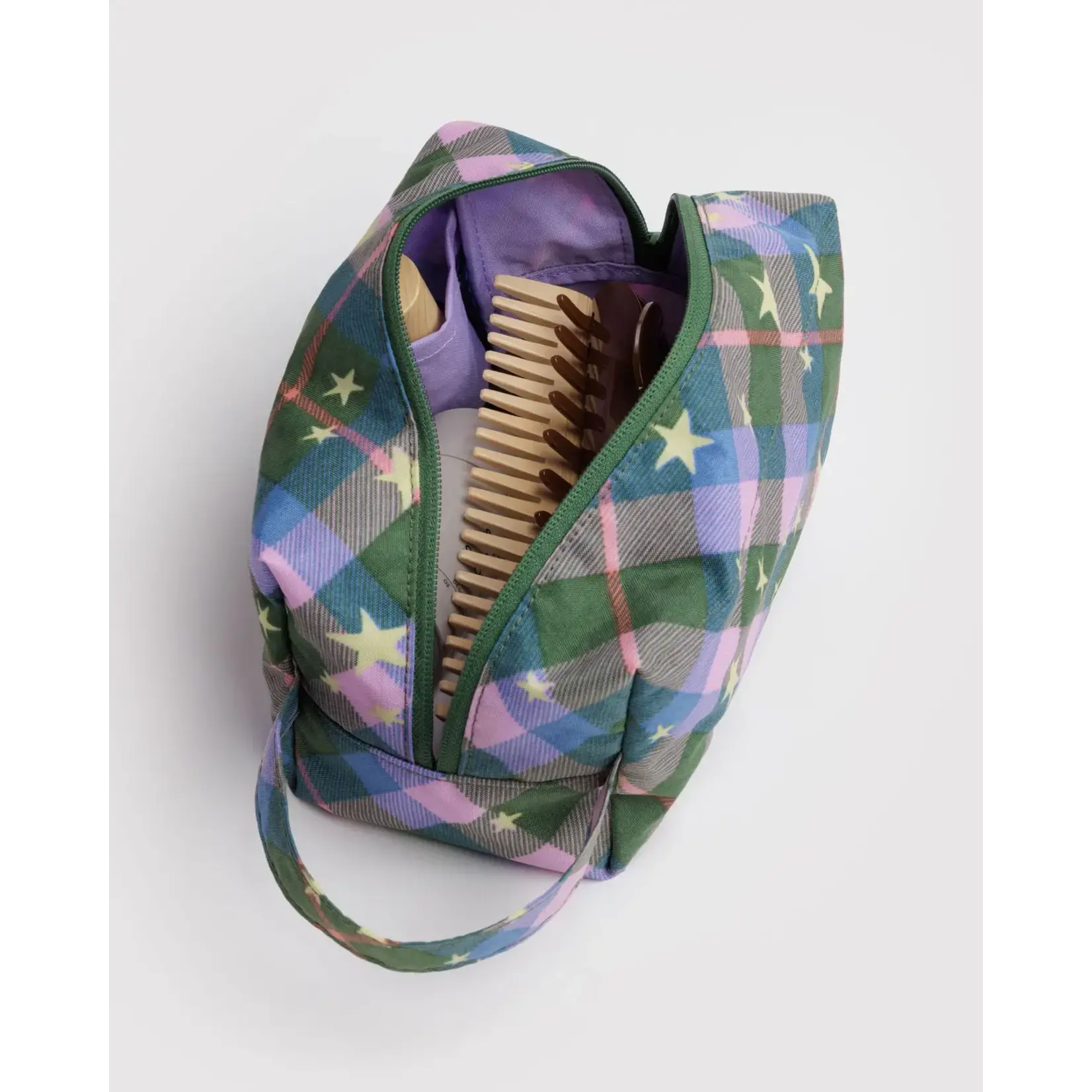 Baggu Dopp Kit - Green Star Plaid