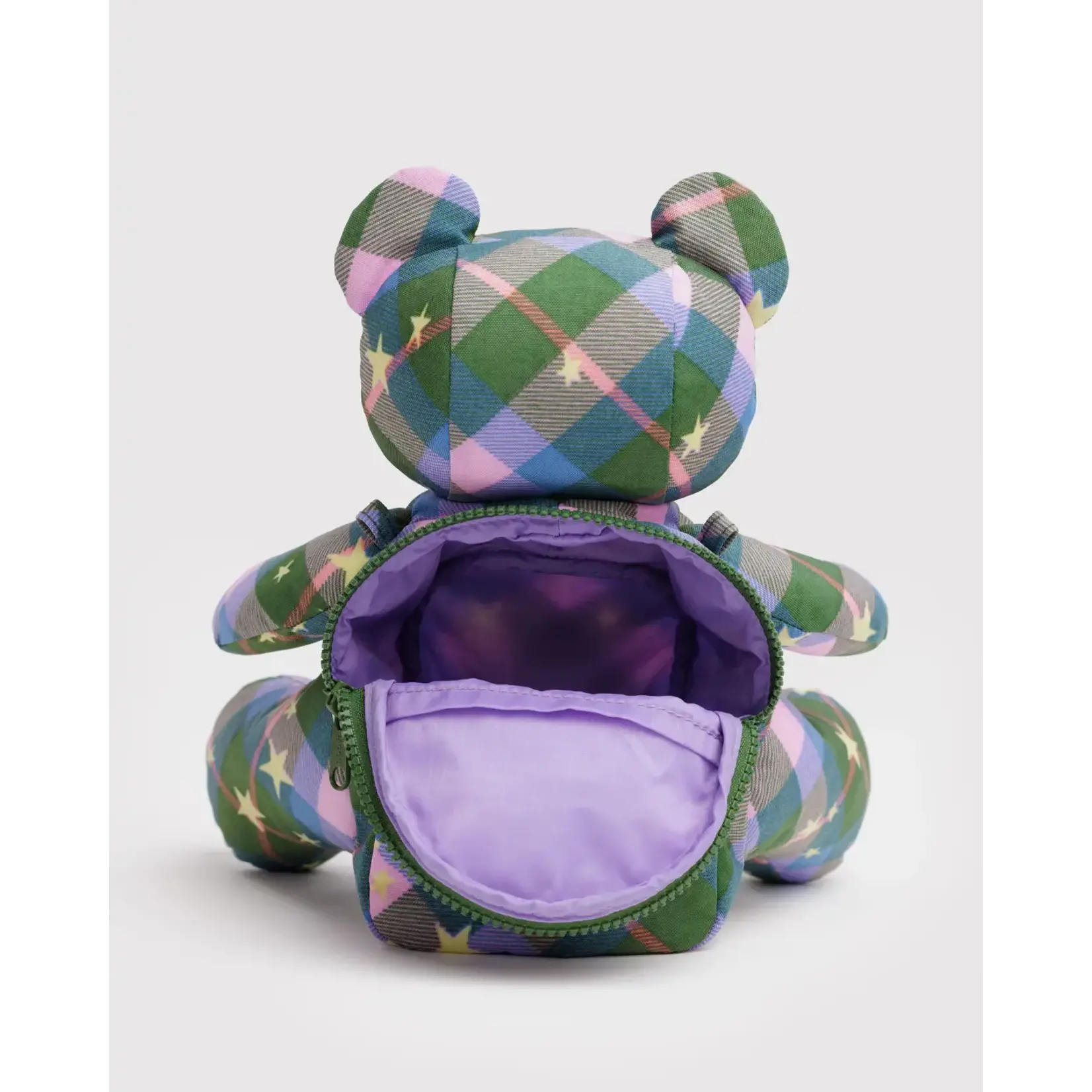 Baggu Bear Bag - Green Star Plaid
