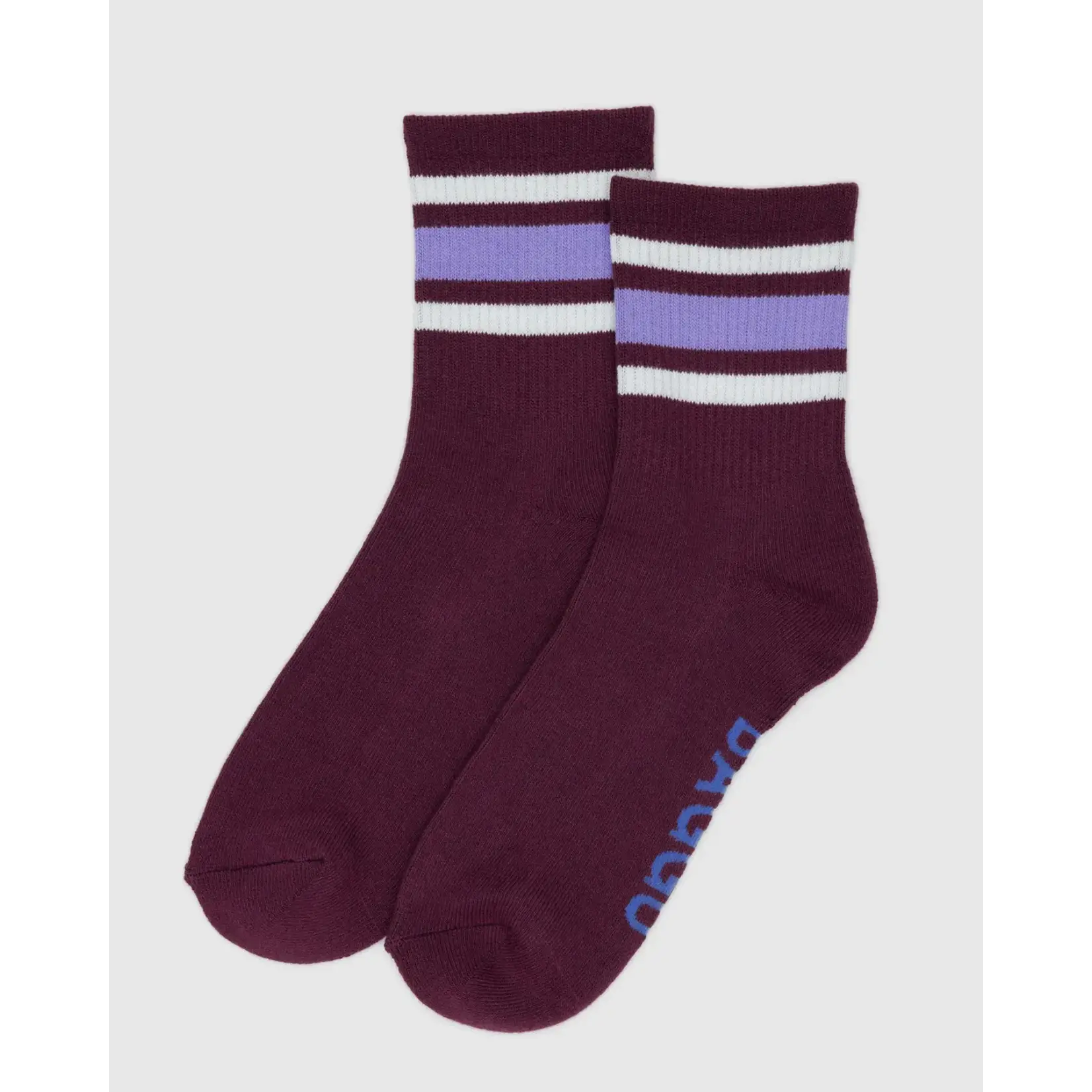 Baggu Ribbed Sock - Mahogany Stripe