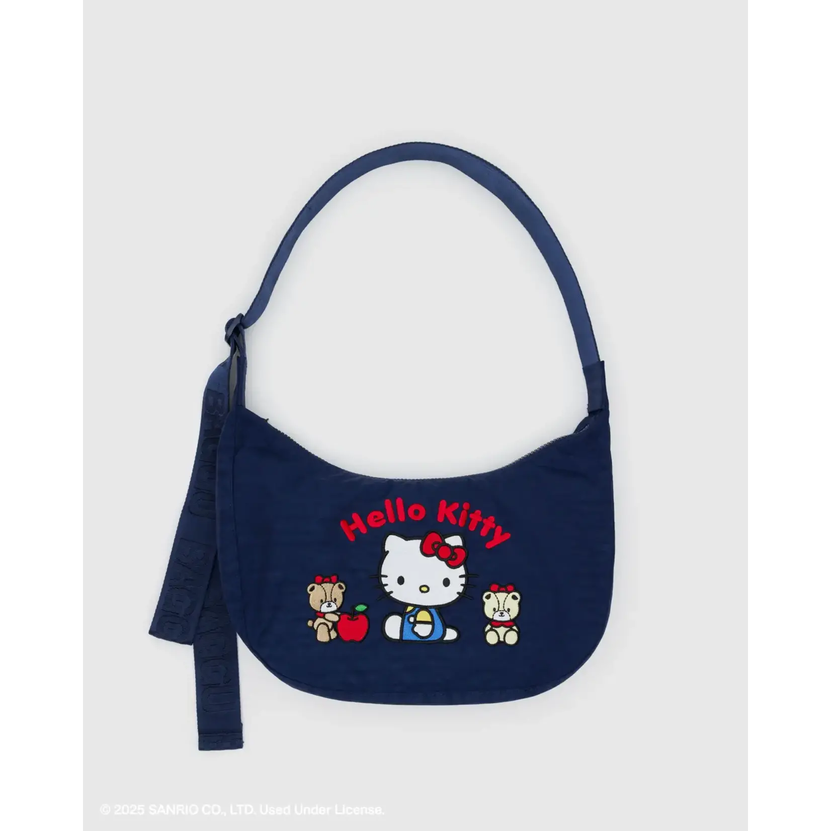 Baggu Medium Nylon Crescent Bag - Embroidered Hello Kitty & Teddy