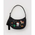 Baggu Medium Nylon Crescent Bag - Embroidered Hello Kitty Western