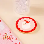 The Darling Effect Wood Enamel Coaster - Holly Jolly Santa