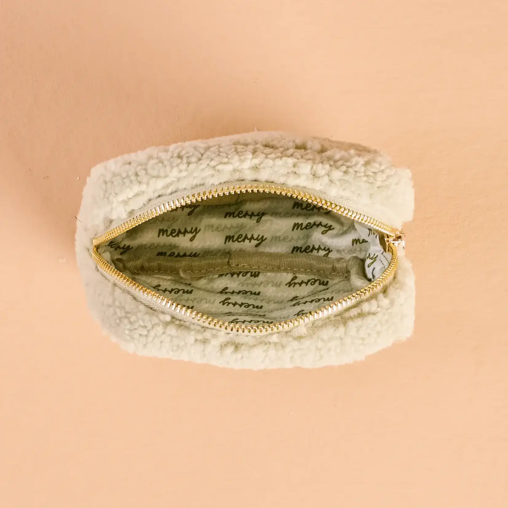 The Darling Effect Square Teddy Pouch - Holiday Gift Bow Green