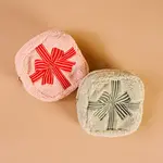 The Darling Effect Square Teddy Pouch - Holiday Gift Bow Red