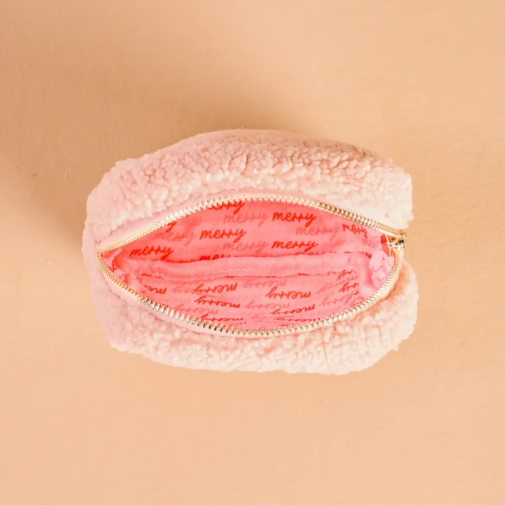 The Darling Effect Square Teddy Pouch - Holiday Gift Bow Red