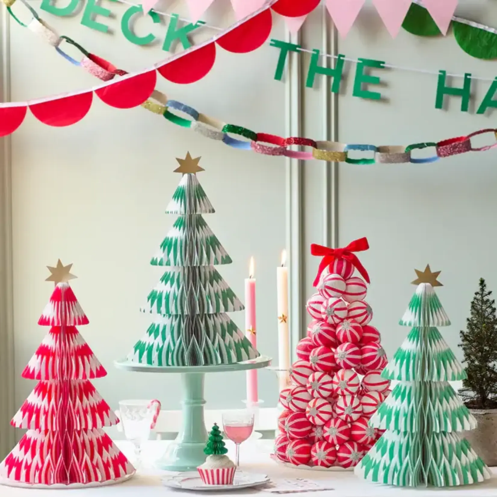 Meri Meri Stripe Paper Honeycomb Trees
