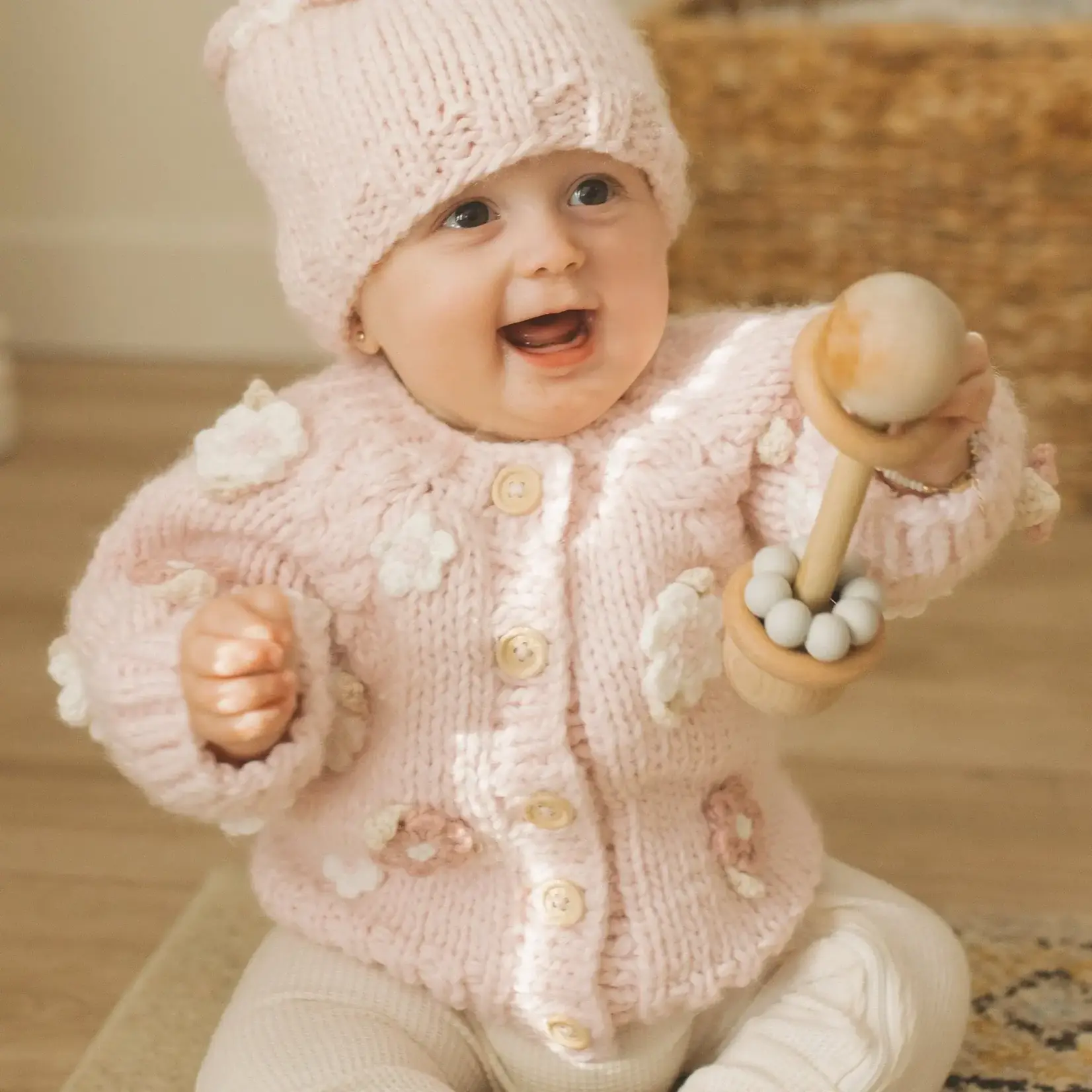 Huggalugs Flower Cardigan Sweater Baby & Toddler - (0-6 months)