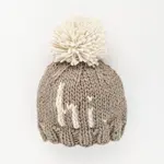 Huggalugs hi. Pebble Brown Hand Knit Beanie Hat Baby & Kids - S (0-6 months)