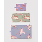 Baggu Flat Pouch Set - Spring Animals