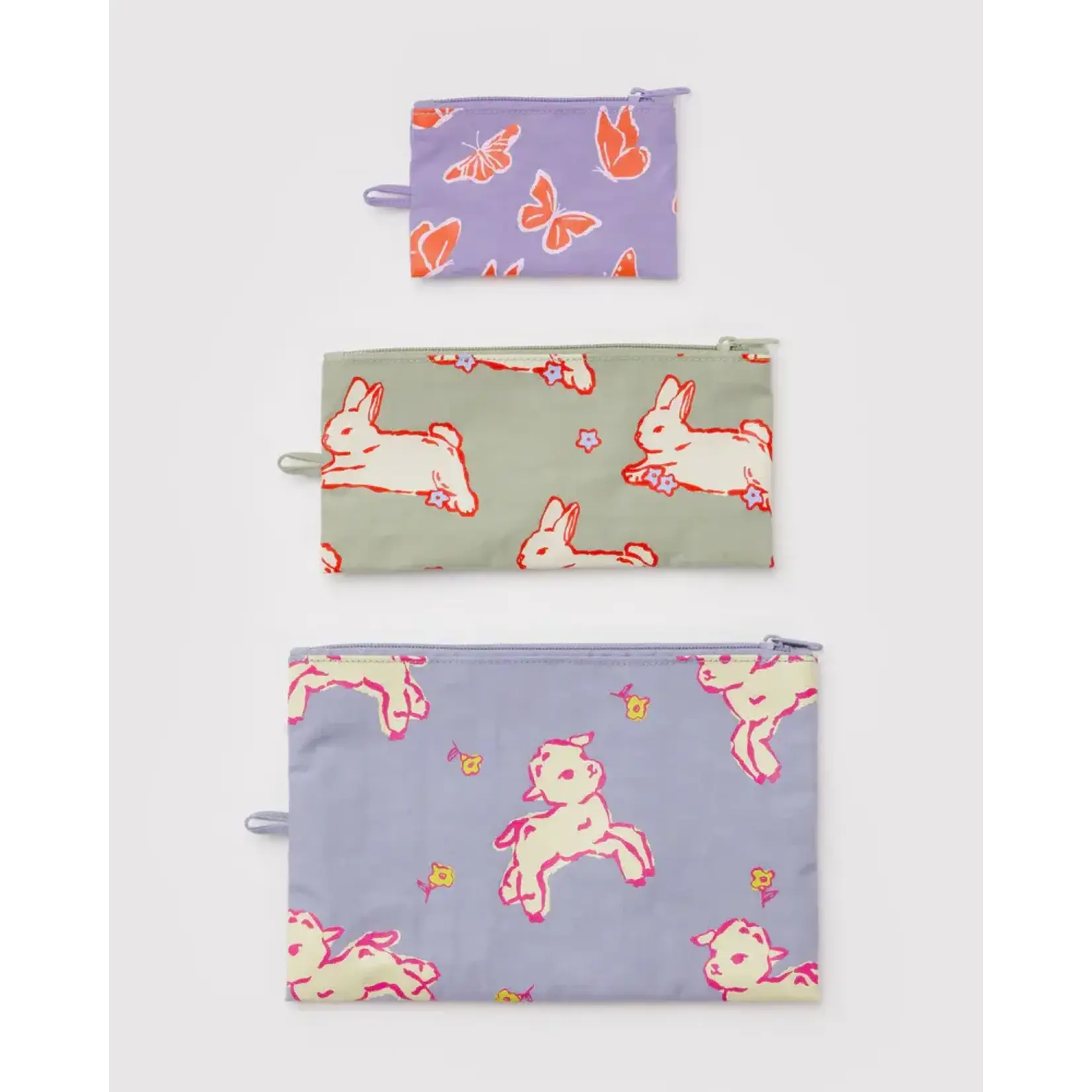 Baggu Flat Pouch Set - Spring Animals