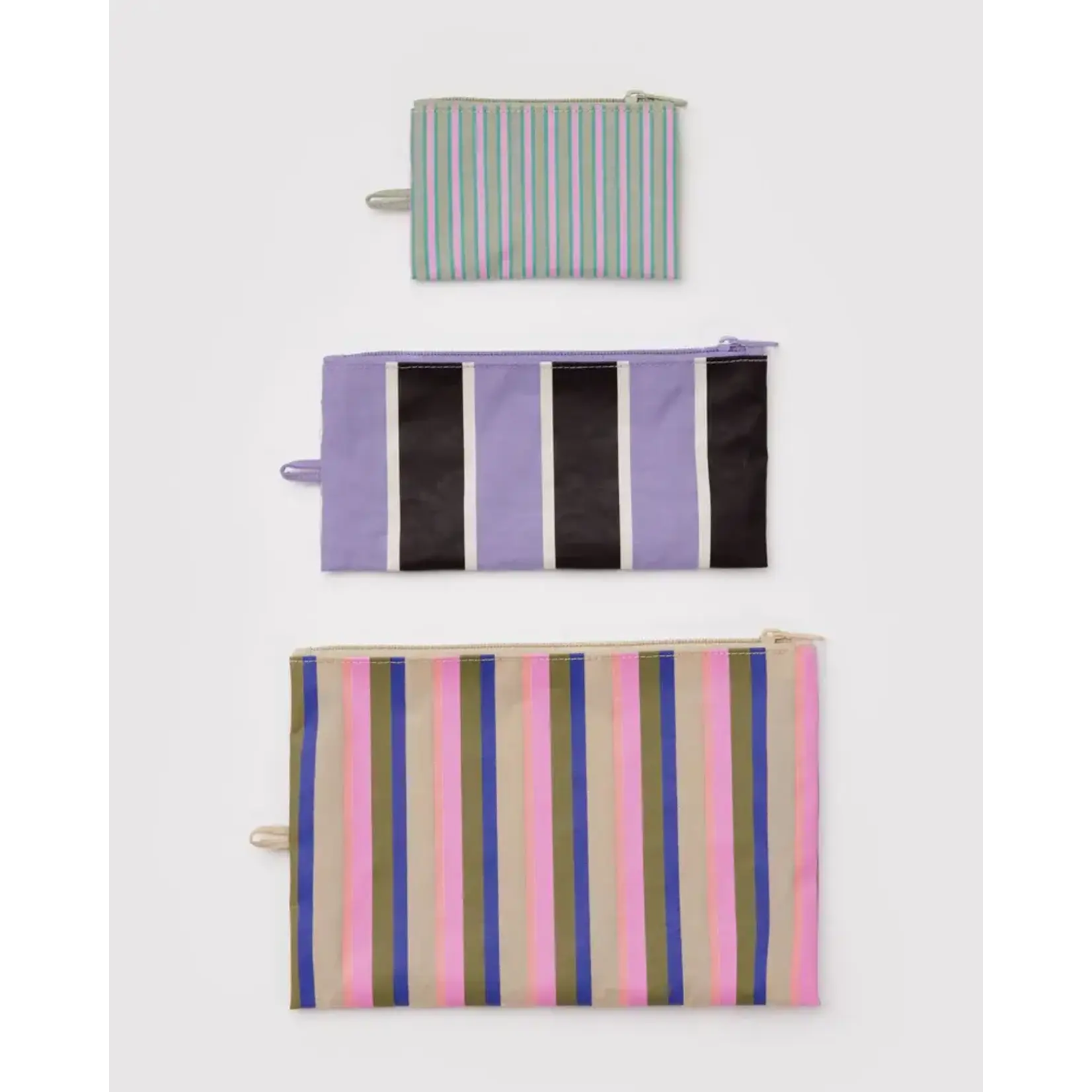 Baggu Flat Pouch Set - Candy Shop Stripes