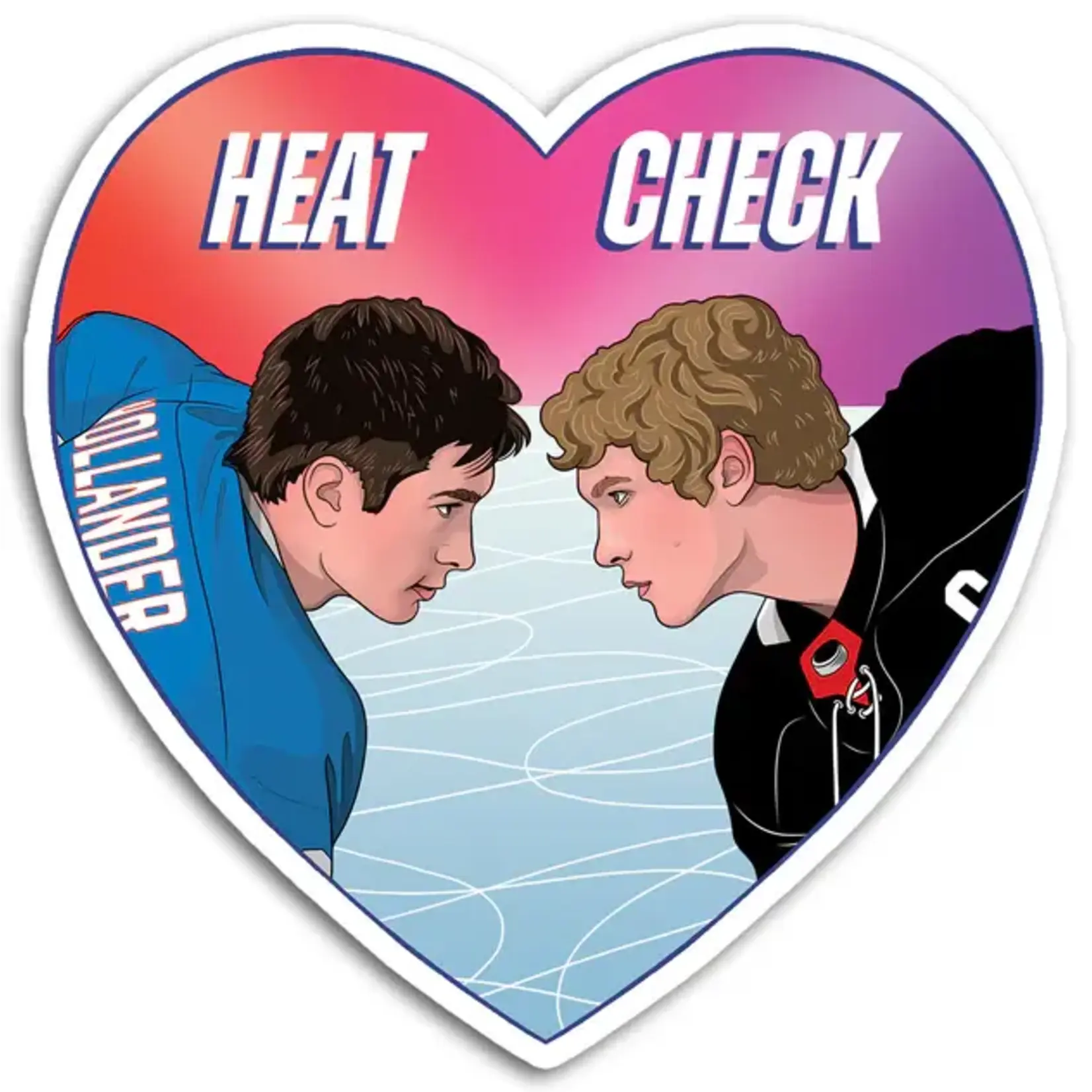 The Found Heated Rivalry Heat Check Heart Die Cut Sticker