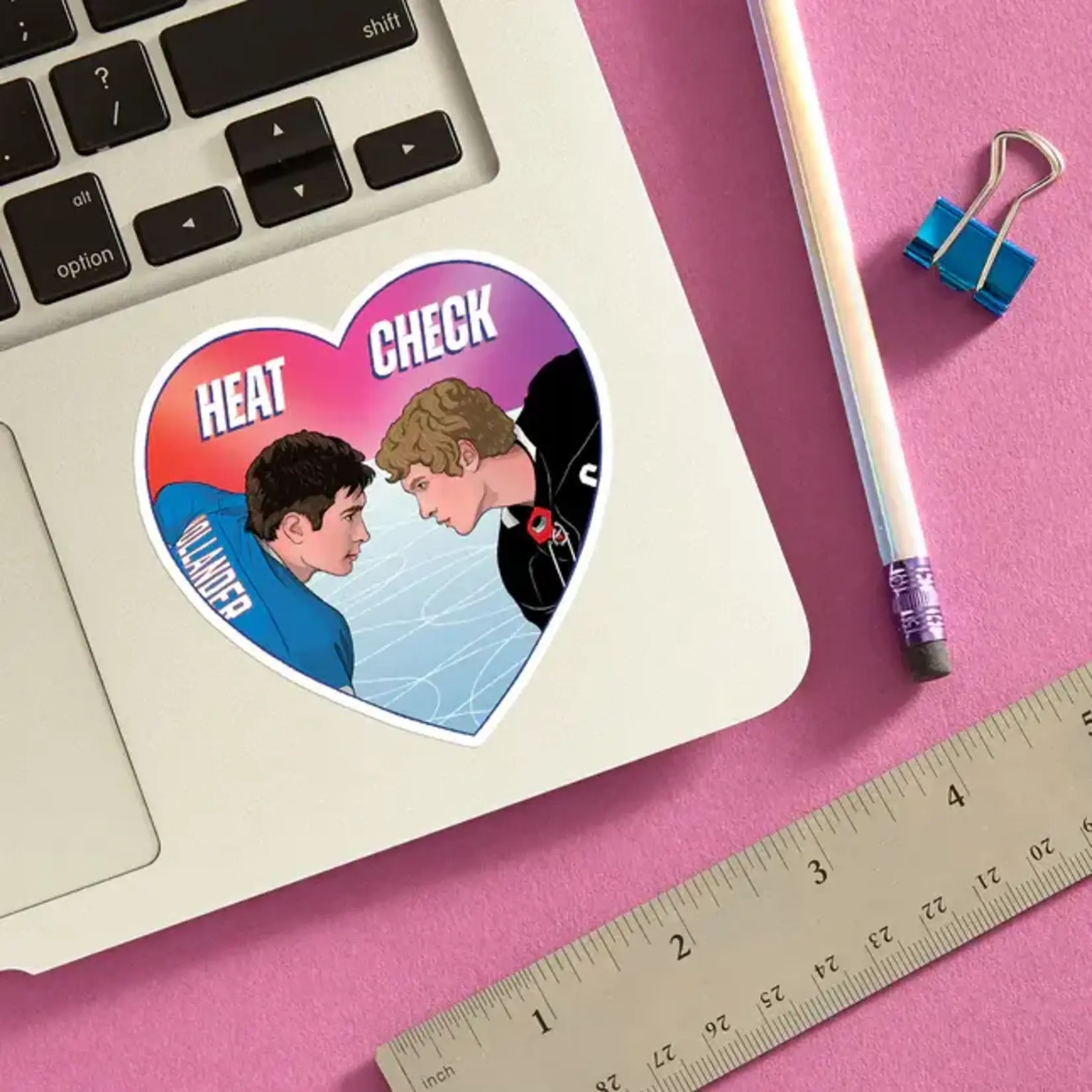 The Found Heated Rivalry Heat Check Heart Die Cut Sticker
