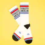 Gumball Poodle Exhausted American - Gym Crew Socks