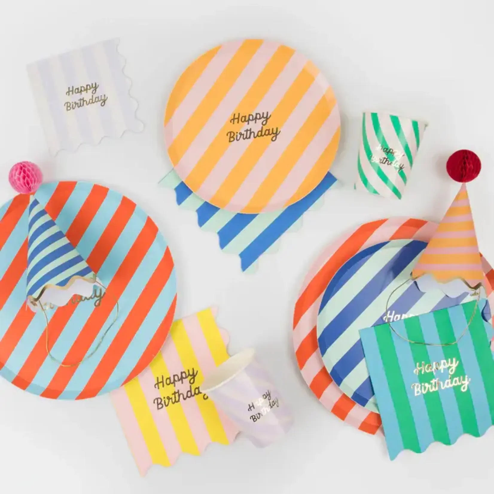 Meri Meri Stripe Happy Birthday Small Napkins