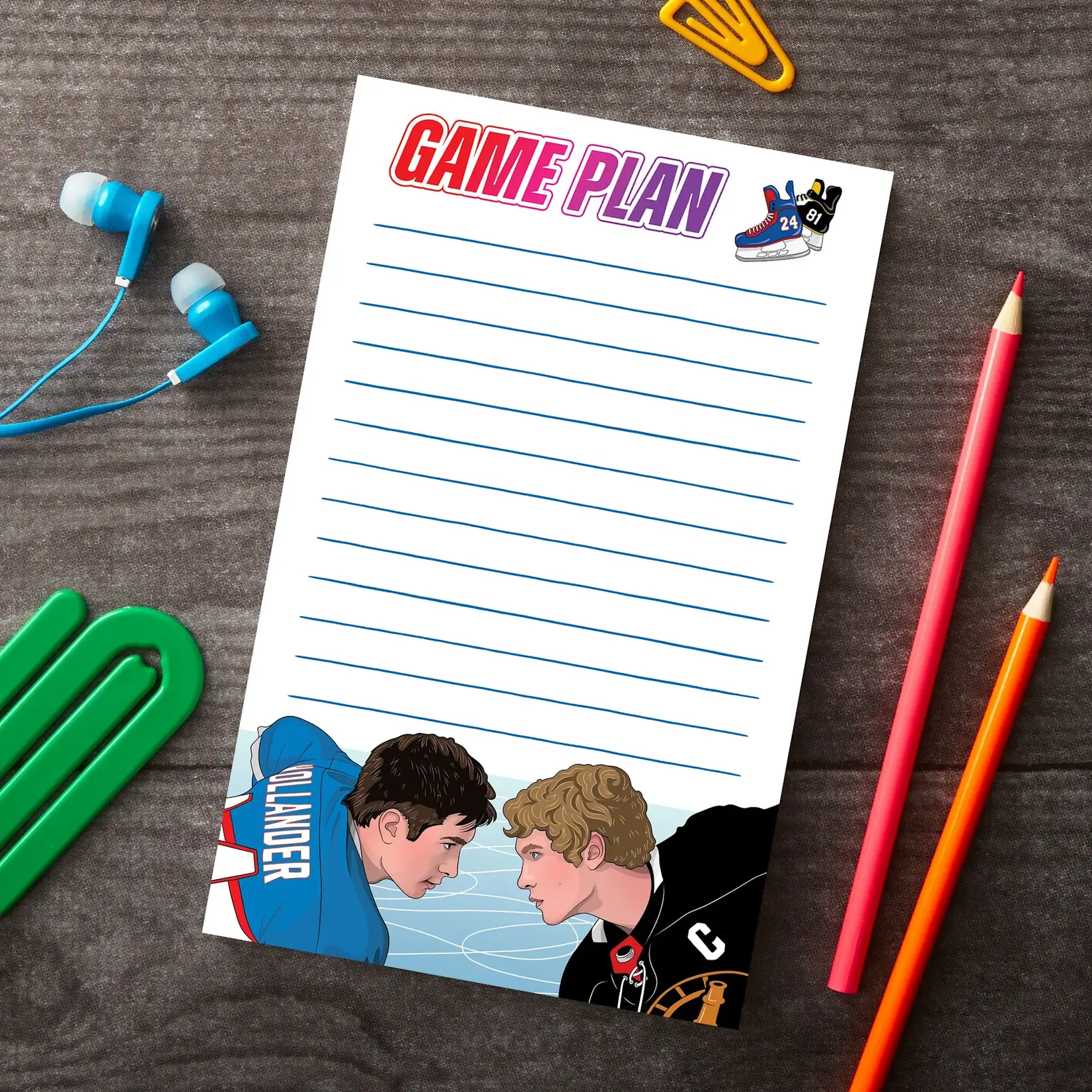 The Found Notepad: Heated Rivalry Game Plan Stationery