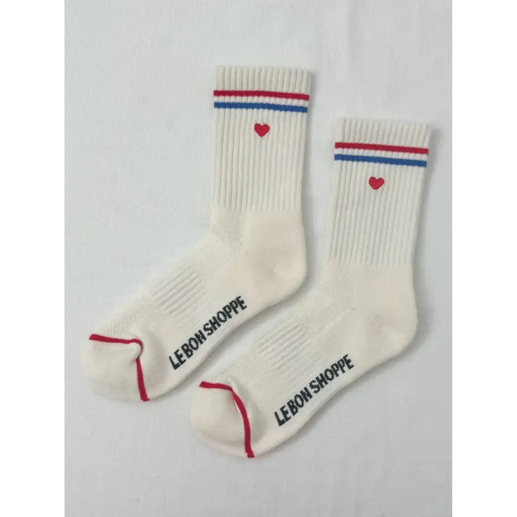 Le Bon Shoppe Embroidered Boyfriend Socks - Milk + Heart