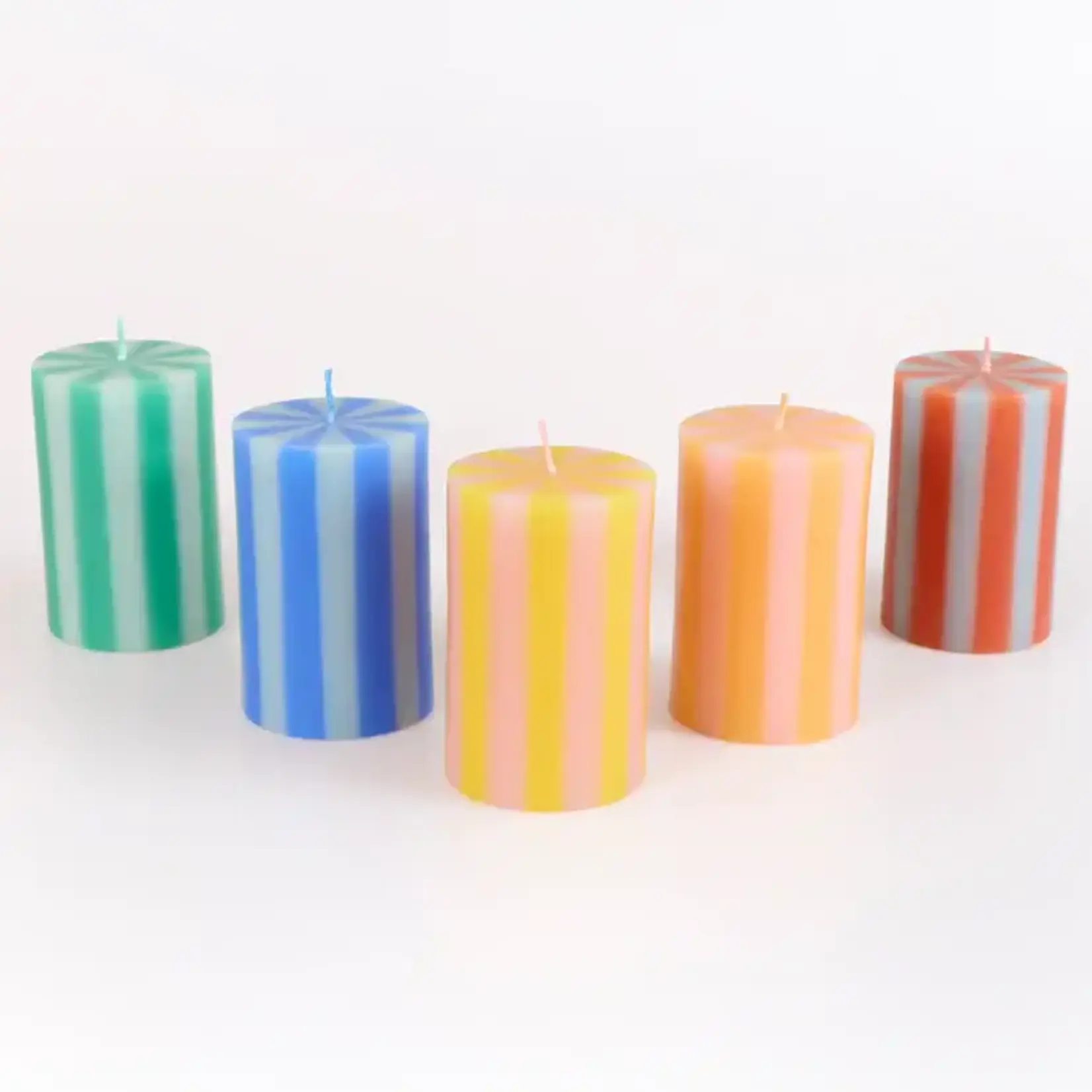 Meri Meri Bright Striped Pillar Candles - Singles
