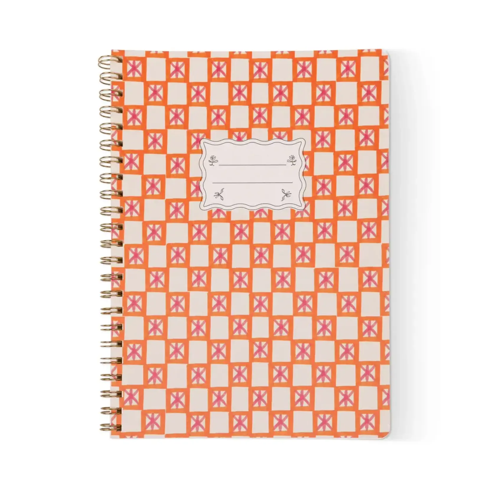 Designworks Ink FSC Mix Credit Large Twin Wire Notebook - Orange Check