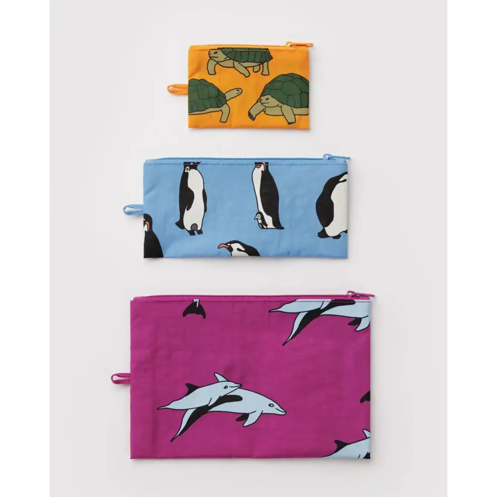 Baggu Flat Pouch Set - Vacation Animals