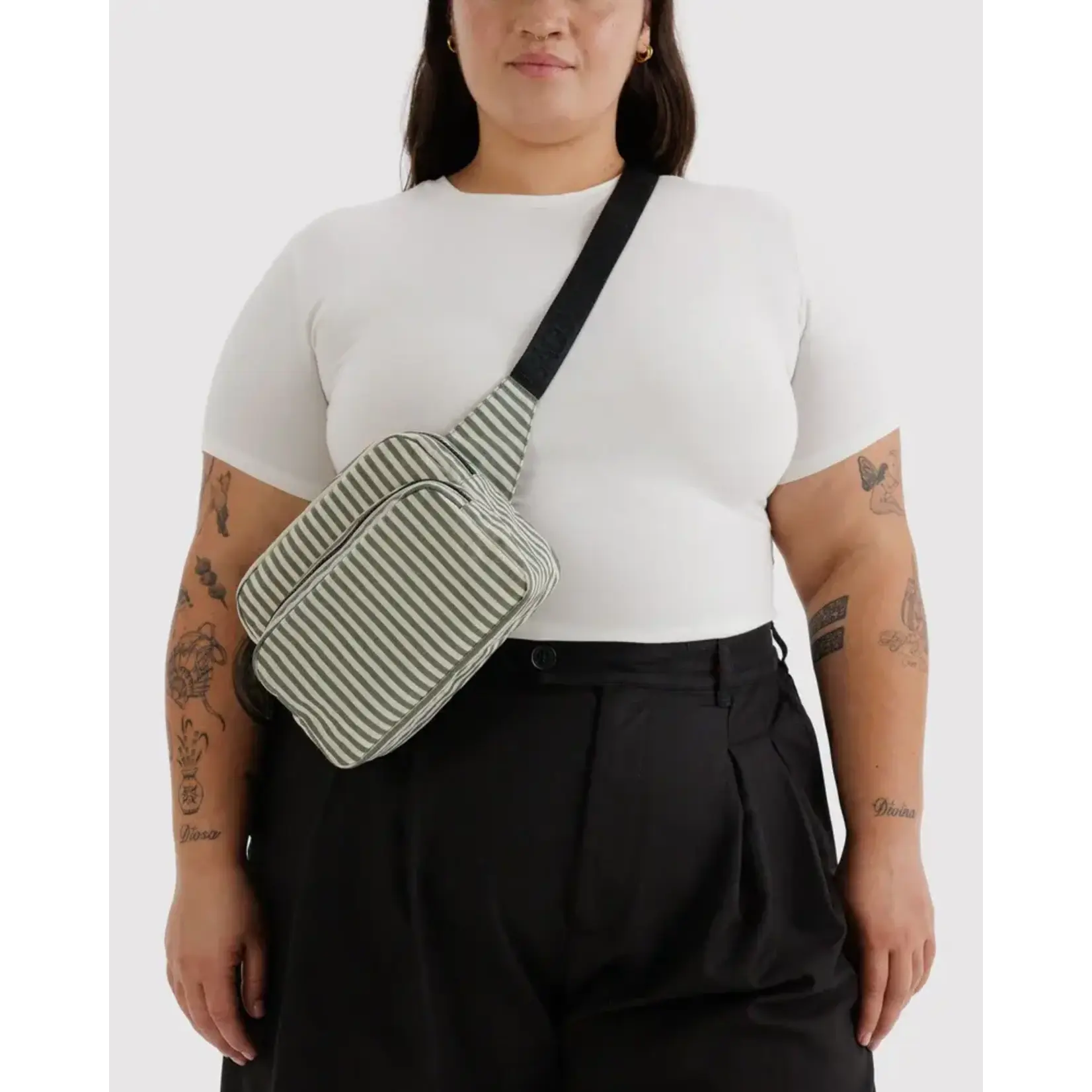 Baggu Fanny Pack - Sage Stripe