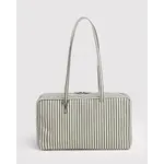 Baggu Medium Nylon Bowler Bag - Sage Stripe