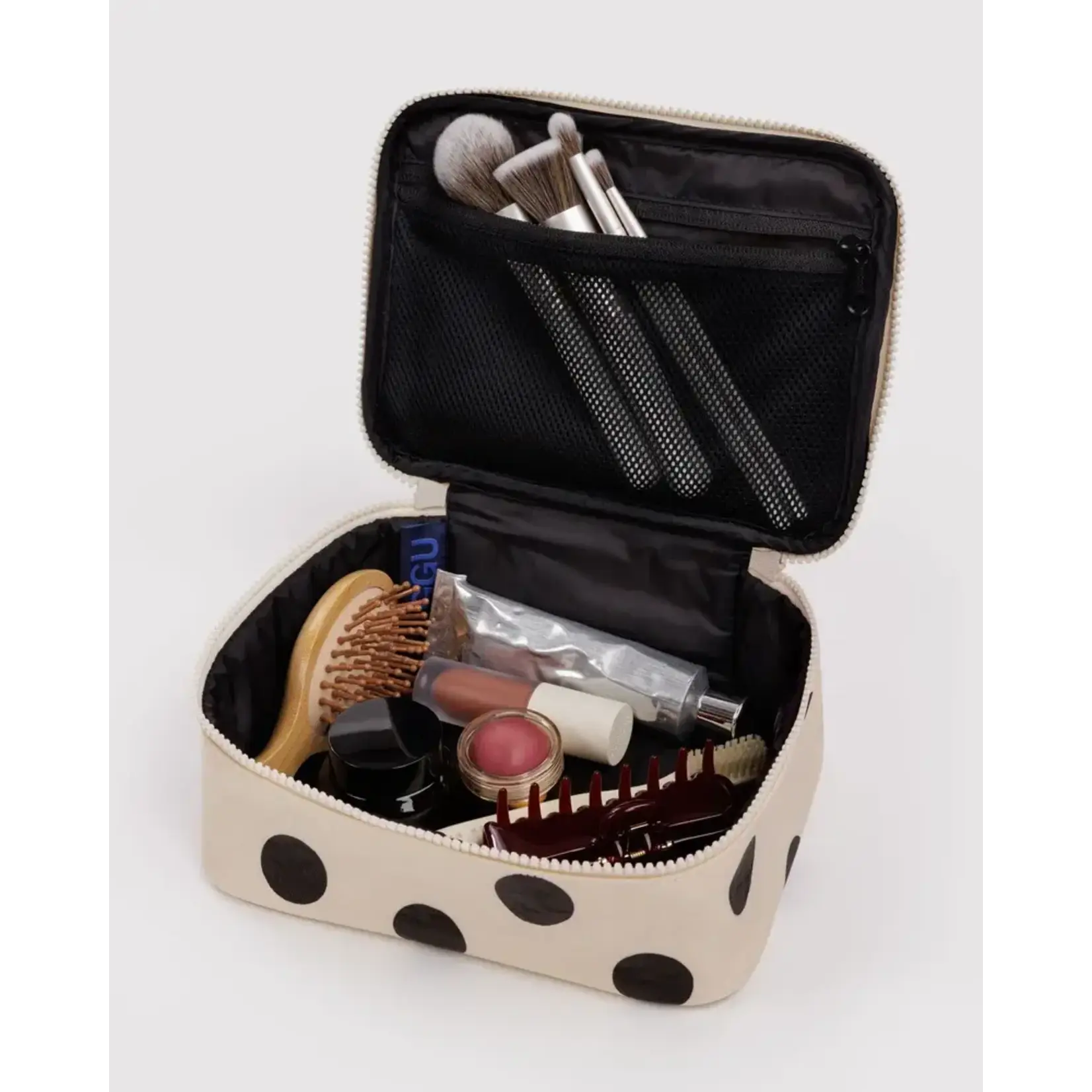 Baggu Small Cosmetic Case - Cream & Black Polka Dot