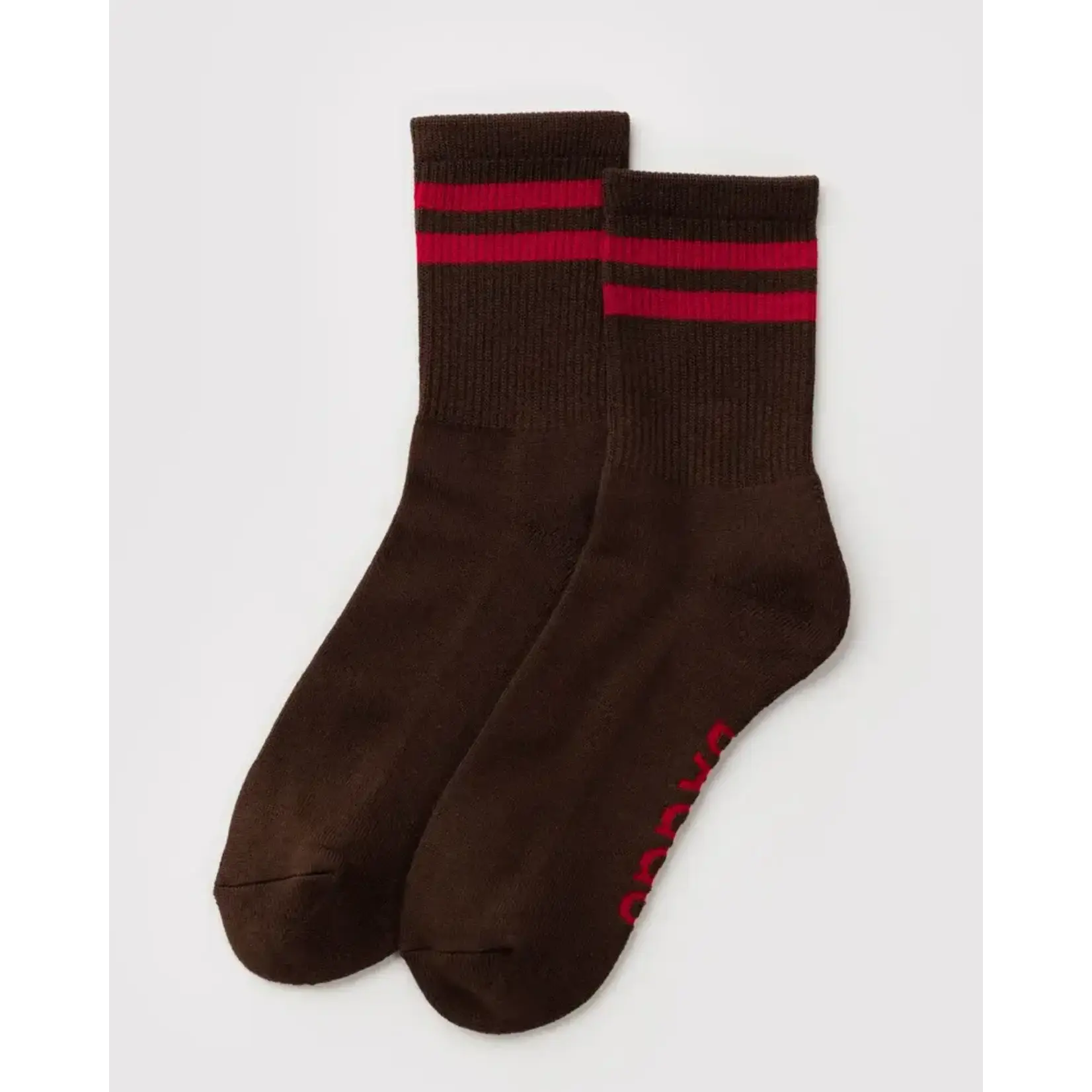 Baggu Ribbed Sock - Coffee Stripe