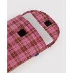 Baggu Puffy Laptop Sleeve 13"/14" - Azalea Pink Tartan