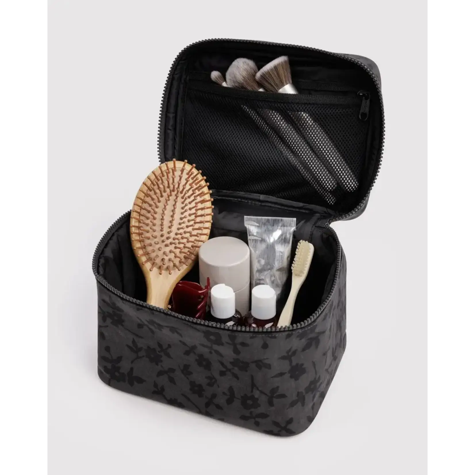 Baggu Large Cosmetic Case - Charcoal Ditsy Floral