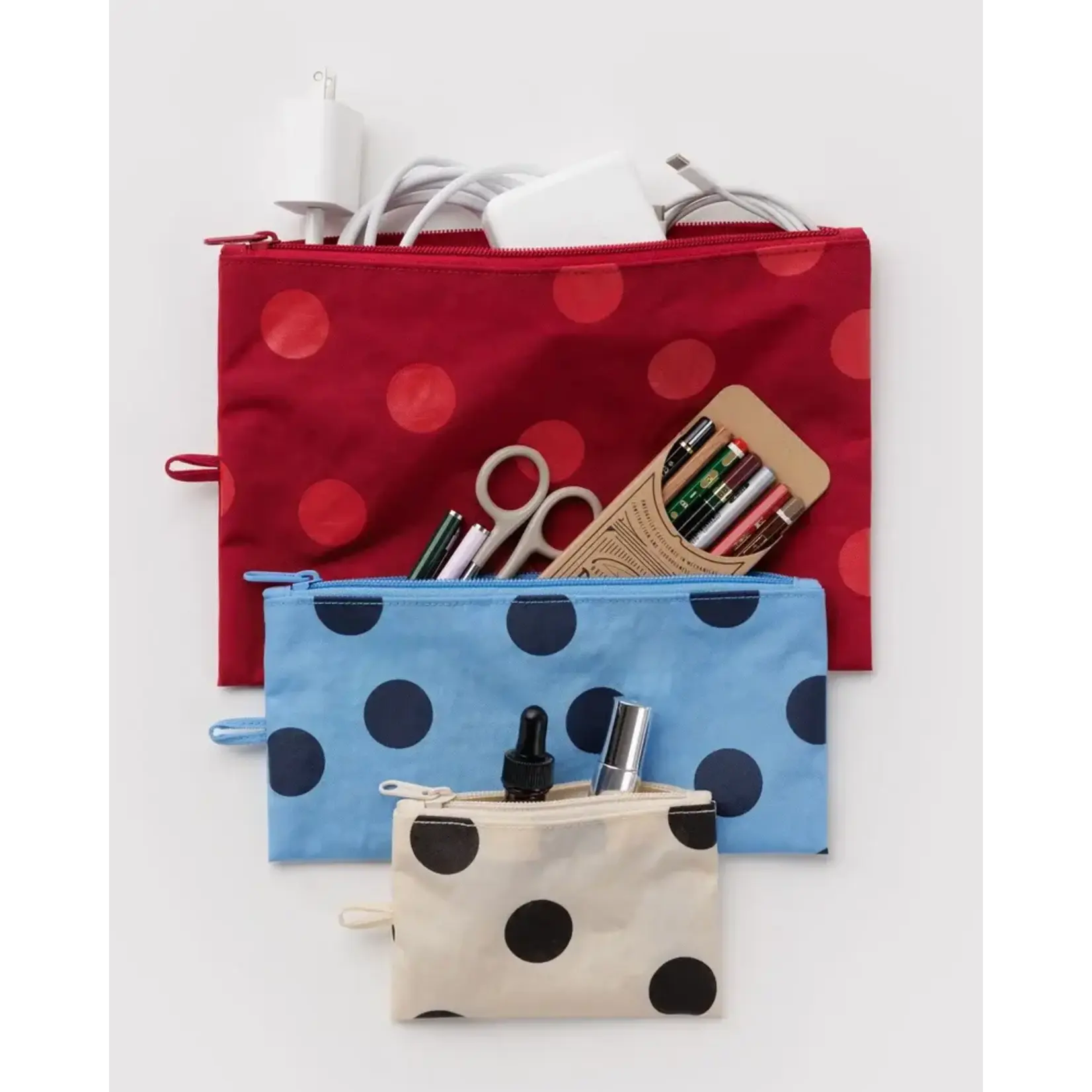 Baggu Flat Pouch Set - Polka Dot Mix